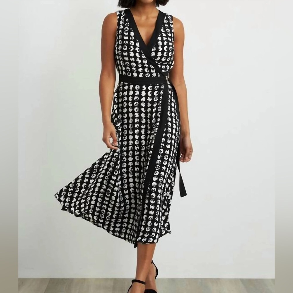 Joseph Ribkoff Polka Dot Wrap Maxi Dress